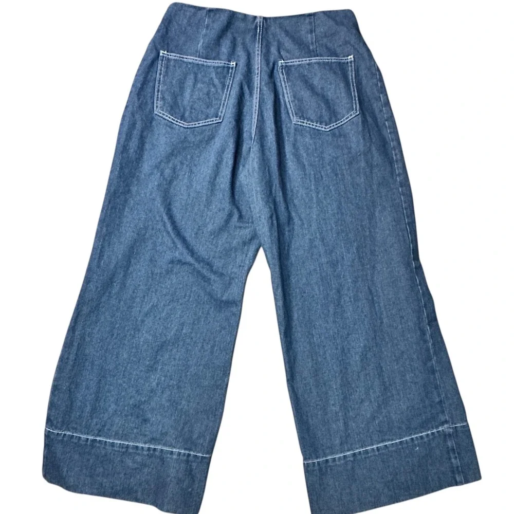 Cider Palazzo Jeans Women 0XL Blue Excellent Wide Leg Seam Denim